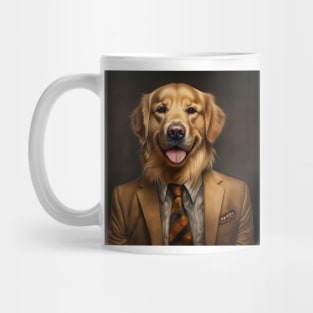 Golden Retriever Dog in Suit Mug